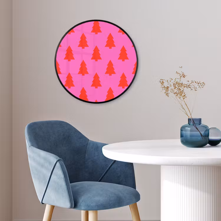 Ronde fotolijst - Kerstboom - Rood - Neon — 4