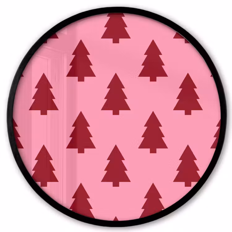 Ronde fotolijst - Kerstboom - Rood - Roze — 1