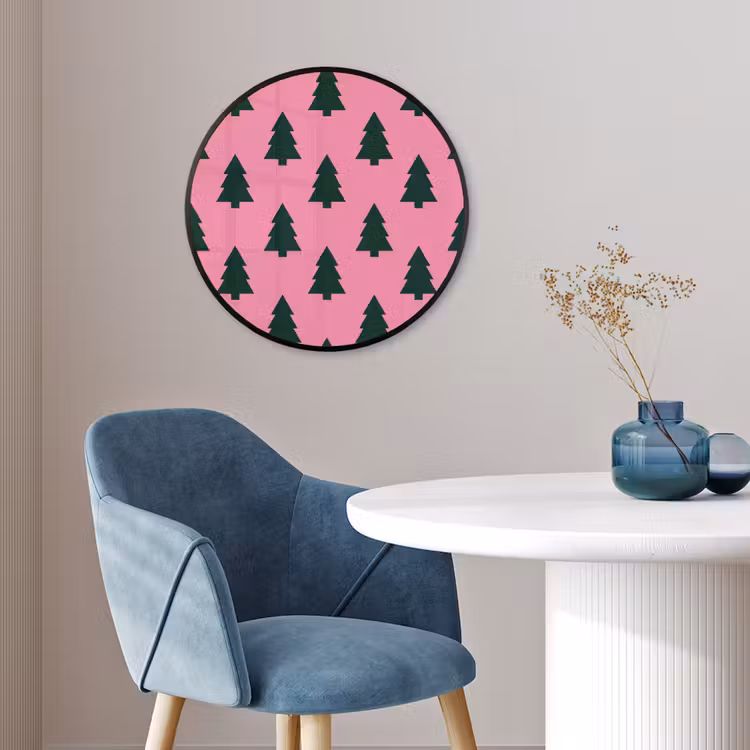 Ronde fotolijst - Kerstboom - Roze - Groen — 4