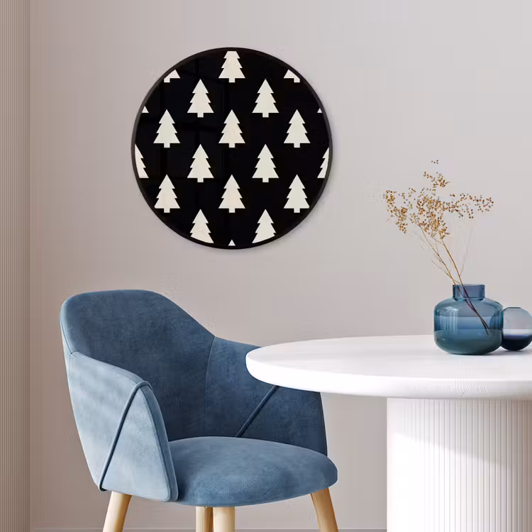 Ronde fotolijst - Kerstboom - Zwart - Wit — 4