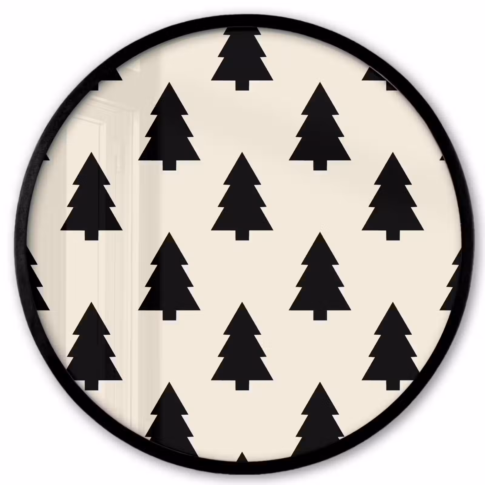 Ronde fotolijst - Kerstboom - Wit - Zwart — 1