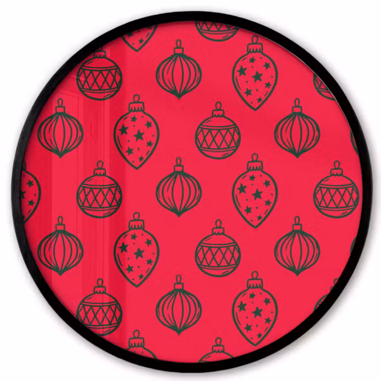 Ronde fotolijst - Kerstbal - Groen - Rood — 1