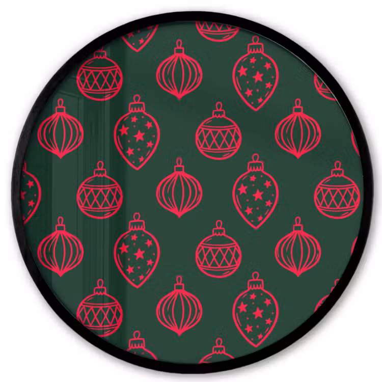 Ronde fotolijst - Kerstbal - Rood - Groen — 1