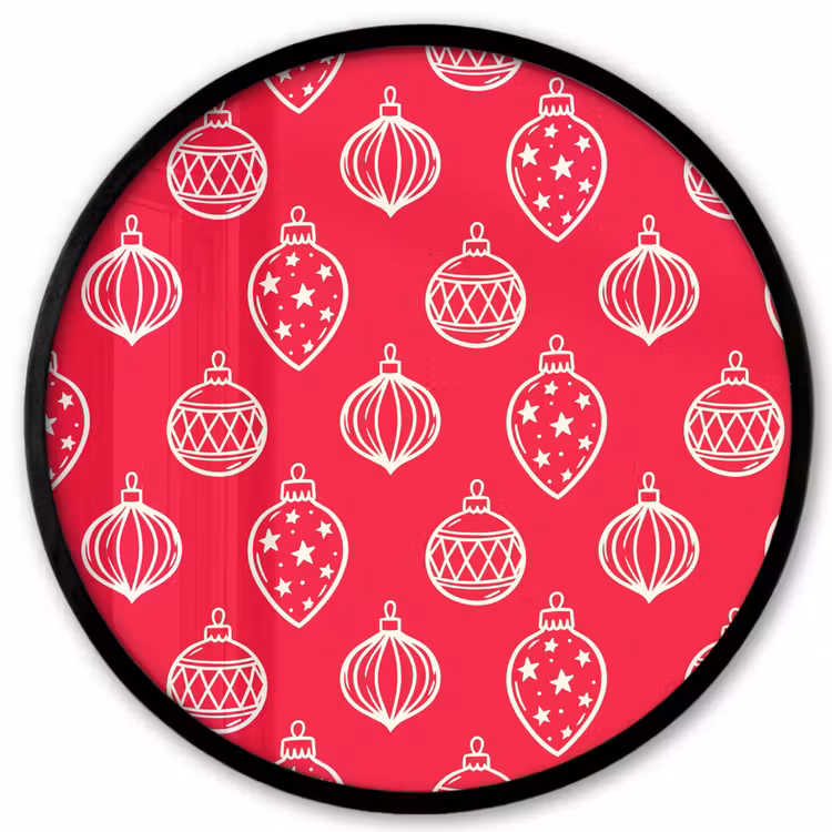 Ronde fotolijst - Kerstbal - Rood - Wit — 1