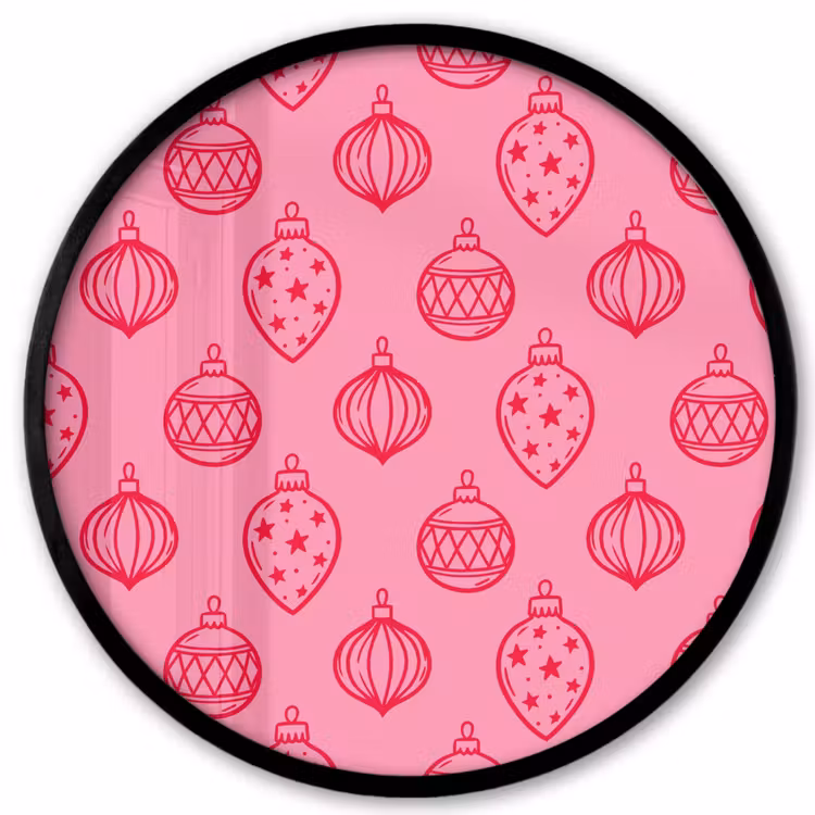 Ronde fotolijst - Kerstbal - Roze - Rood — 1