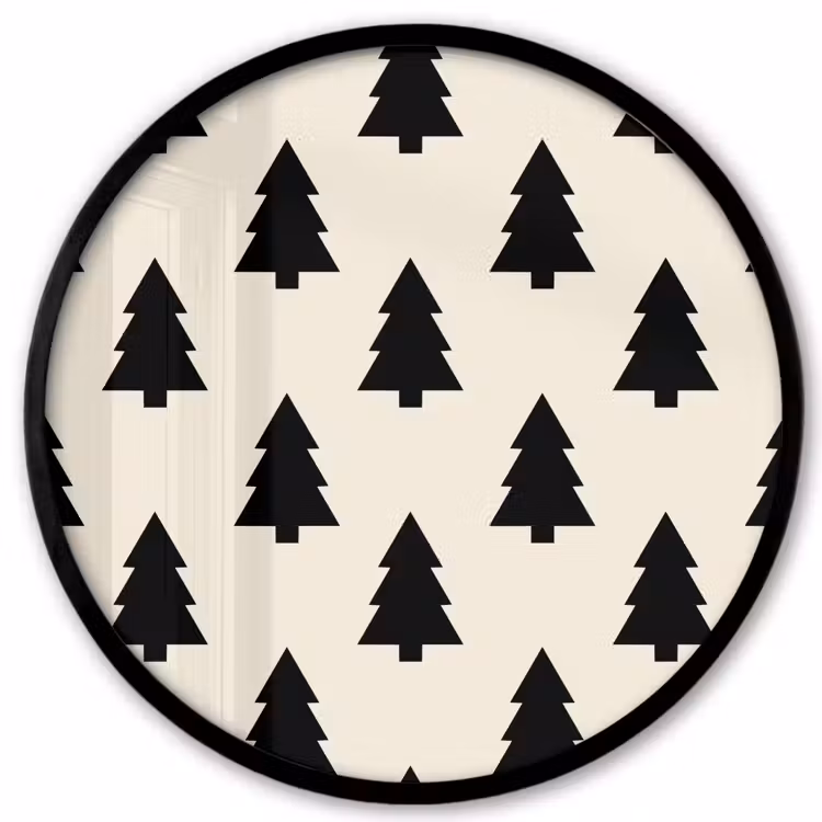 Ronde fotolijst - Kerstboom - Wit - Zwart — 1