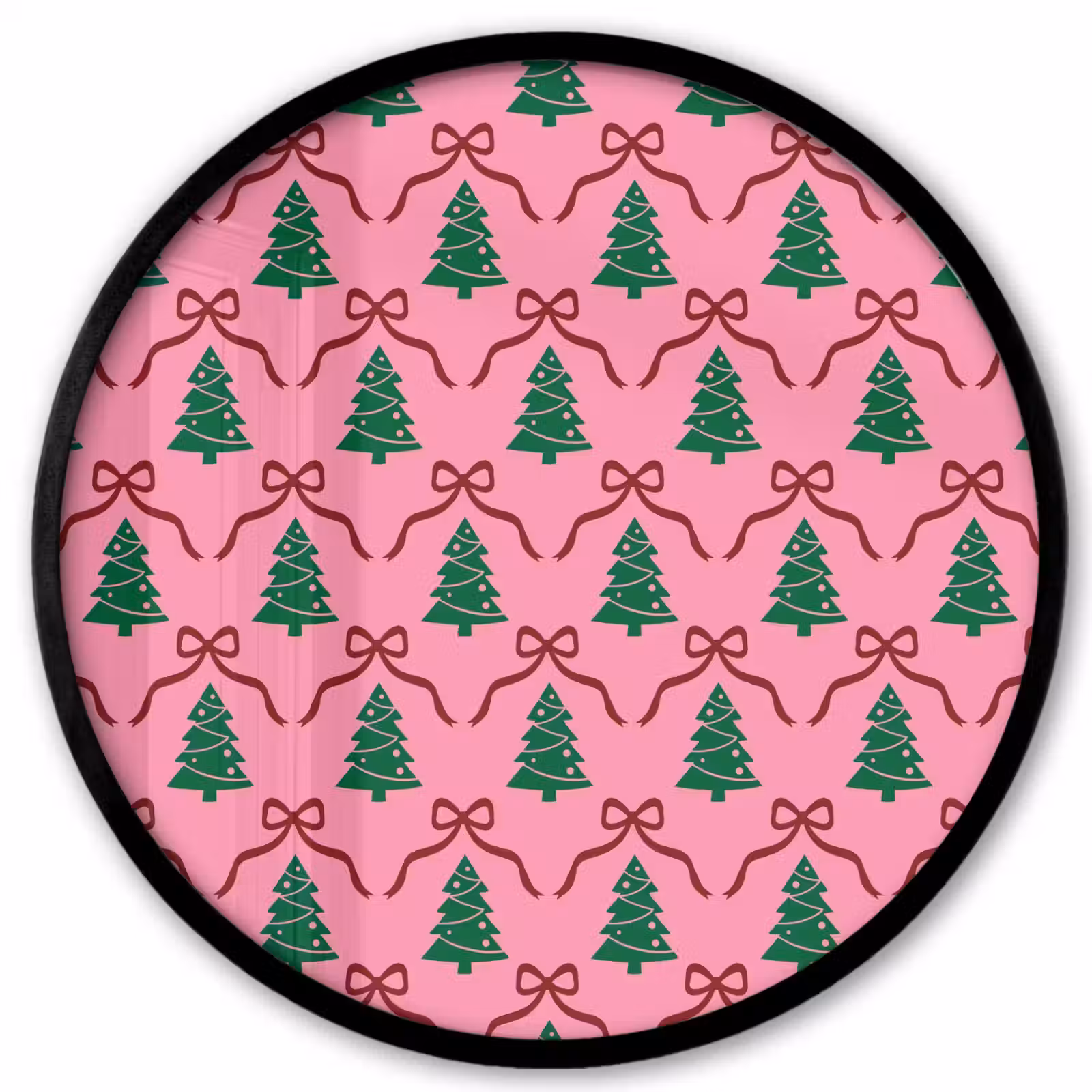 Ronde fotolijst - Kerst - Roze - Rood - Strik — 1