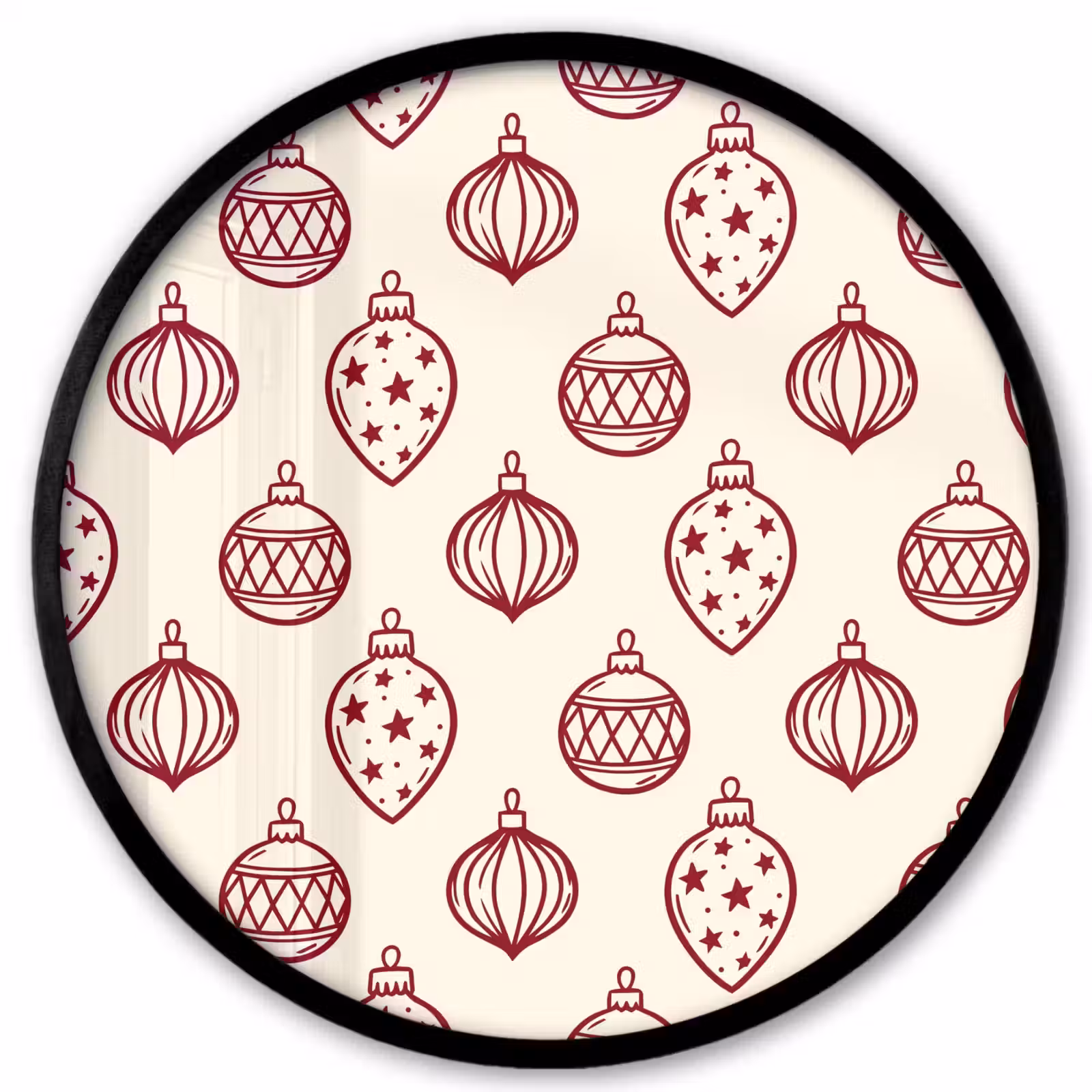 Ronde fotolijst - Kerstbal - Rood - Kerst — 1
