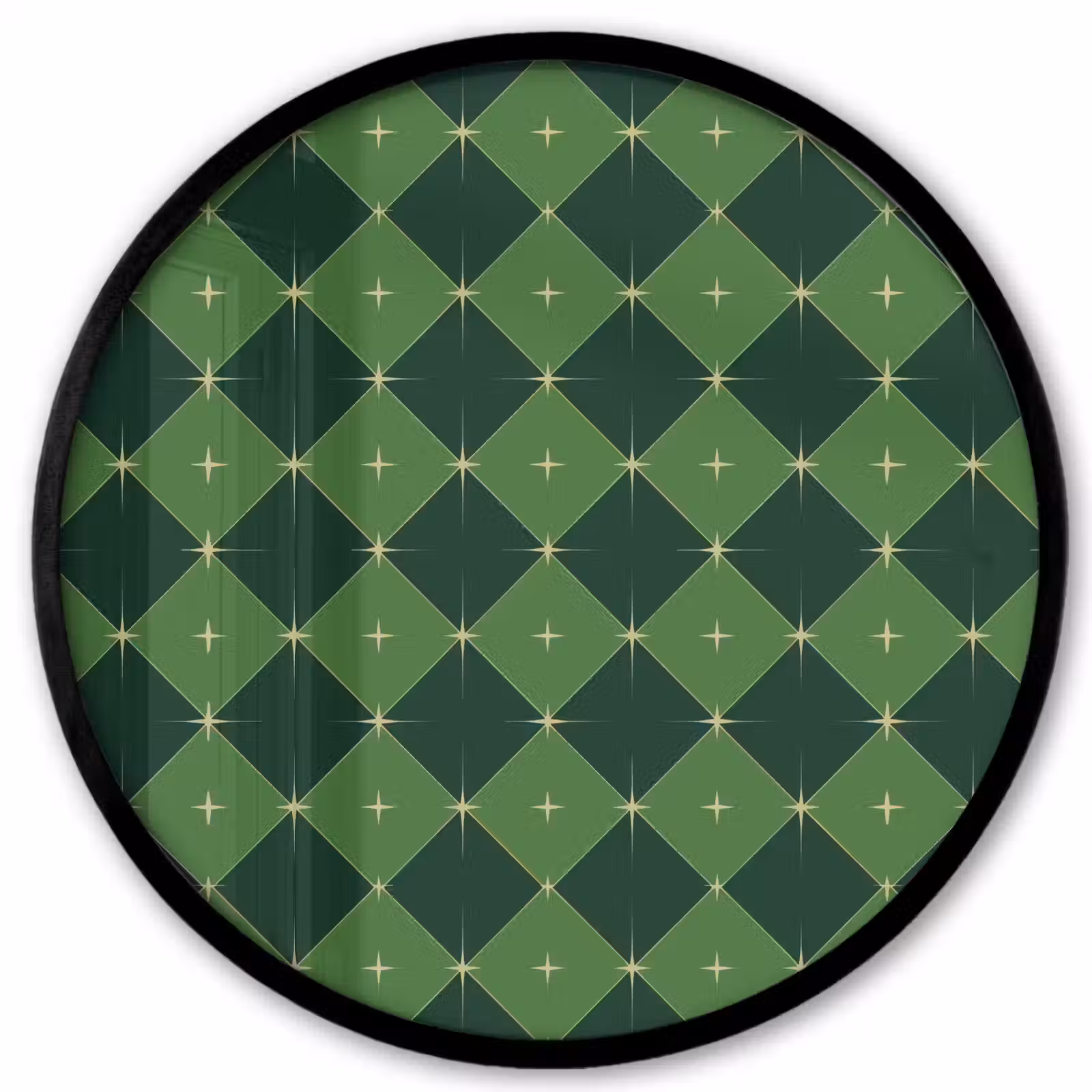 Ronde fotolijst - Ster - Groen - Kerst — 1