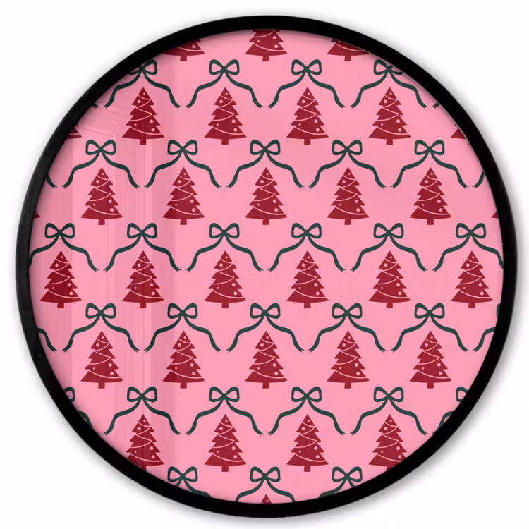 Ronde fotolijst - Kerst - Rood - Groen - Strik — 1