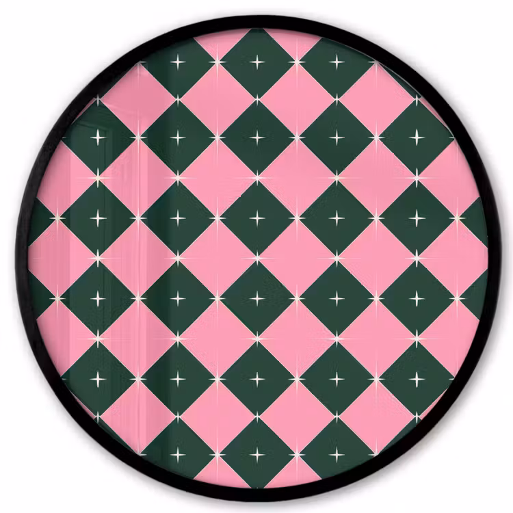 Ronde fotolijst - Kerst - Roze - Groen - Ster — 1