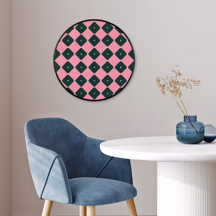 Ronde fotolijst - Kerst - Roze - Groen - Ster — 4