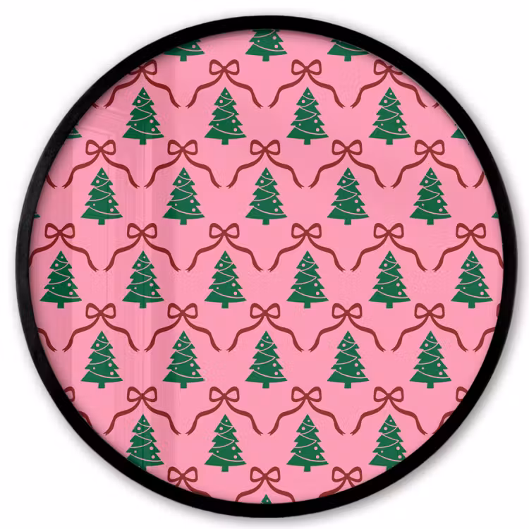 Ronde fotolijst - Kerst - Roze - Rood - Strik — 1