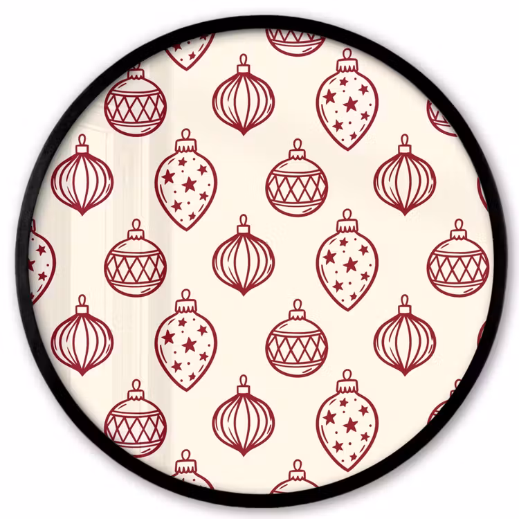 Ronde fotolijst - Kerstbal - Rood - Kerst — 1