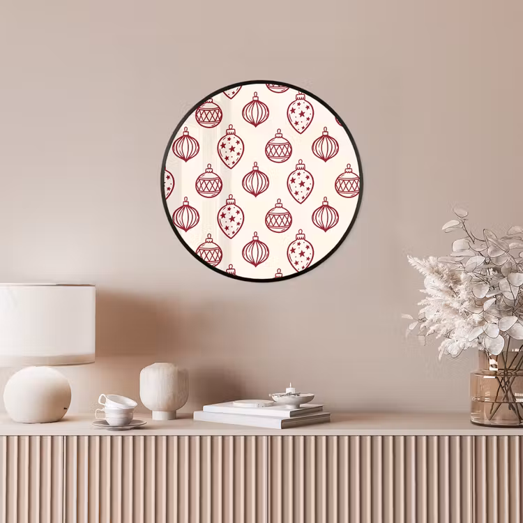 Ronde fotolijst - Kerstbal - Rood - Kerst — 5