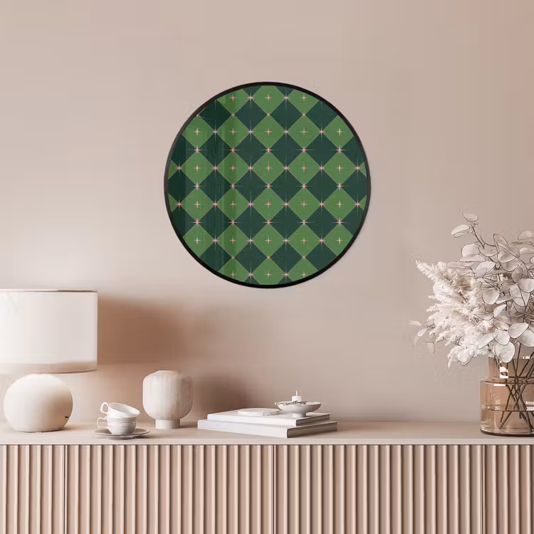 Ronde fotolijst - Ster - Groen - Roze - Kerst — 5