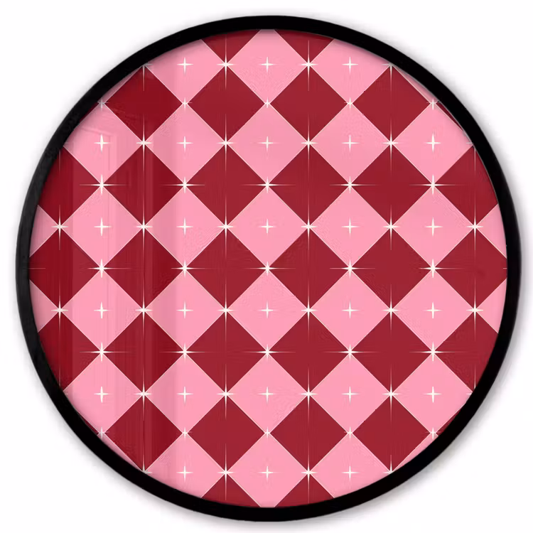 Ronde fotolijst - Ster - Rood - Roze - Kerst — 1