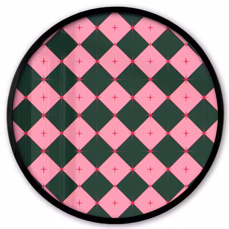 Ronde fotolijst - Ster - Roze - Groen - Kerst — 1