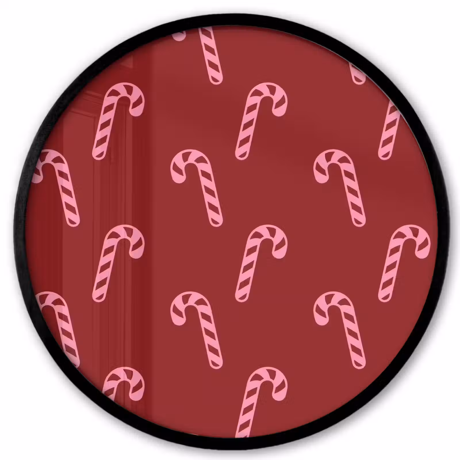 Ronde fotolijst - Kerst - Burgundy - Roze - Zuurstok — 1