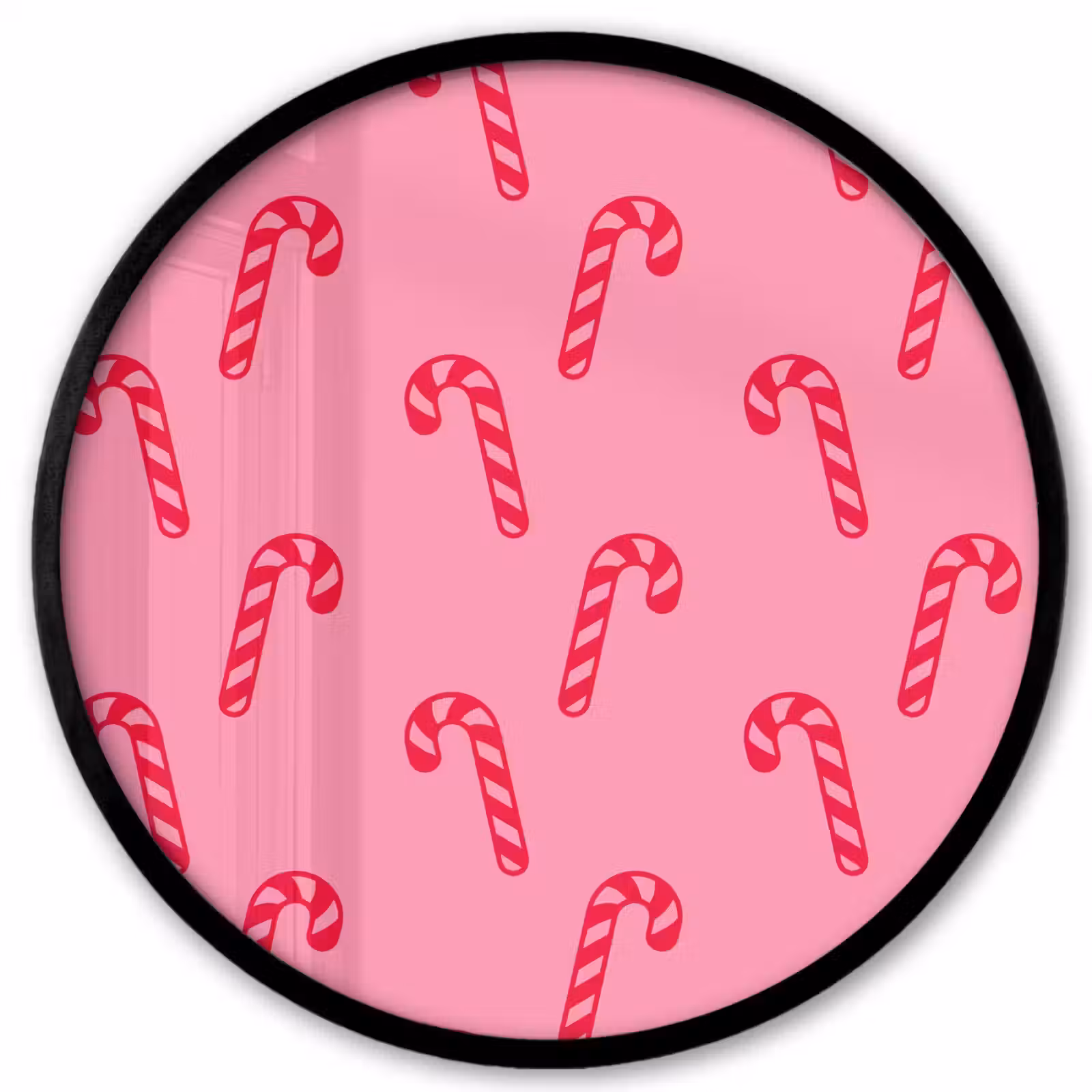 Ronde fotolijst - Kerst - Rood - Roze - Zuurstok — 1