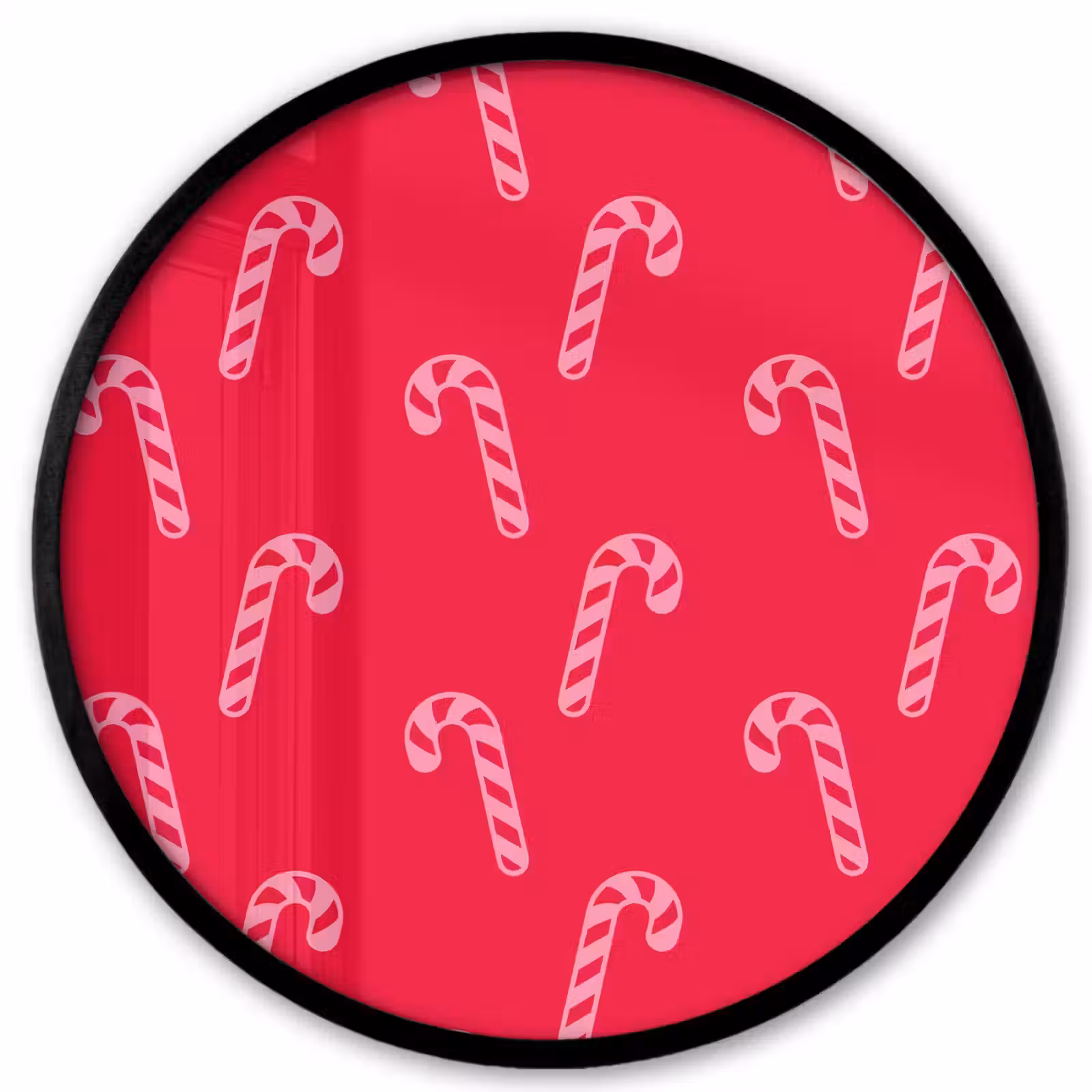 Ronde fotolijst - Kerst - Roze - Rood - Zuurstok — 1
