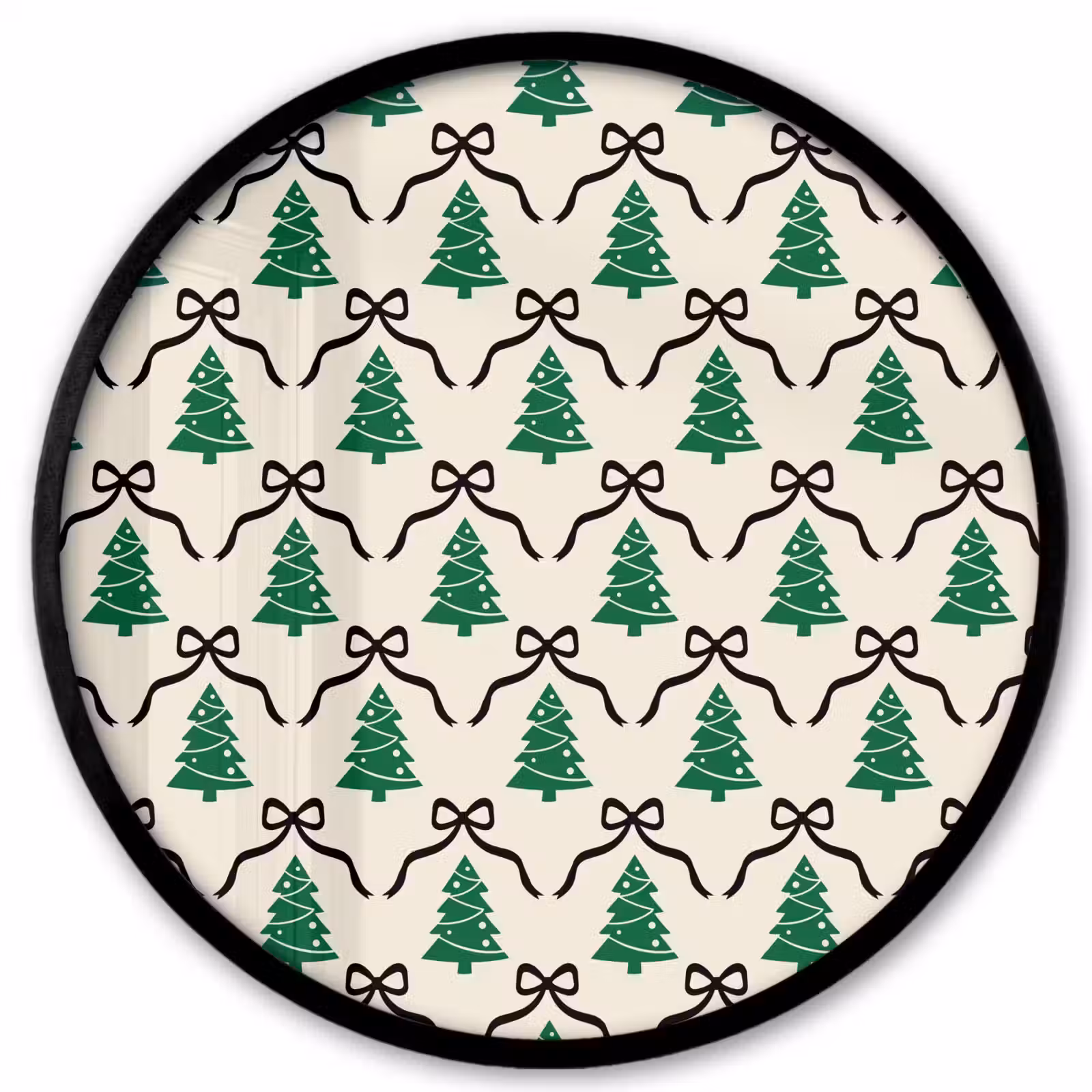 Ronde fotolijst - Kerst - Wit - Zwart - Strik — 1