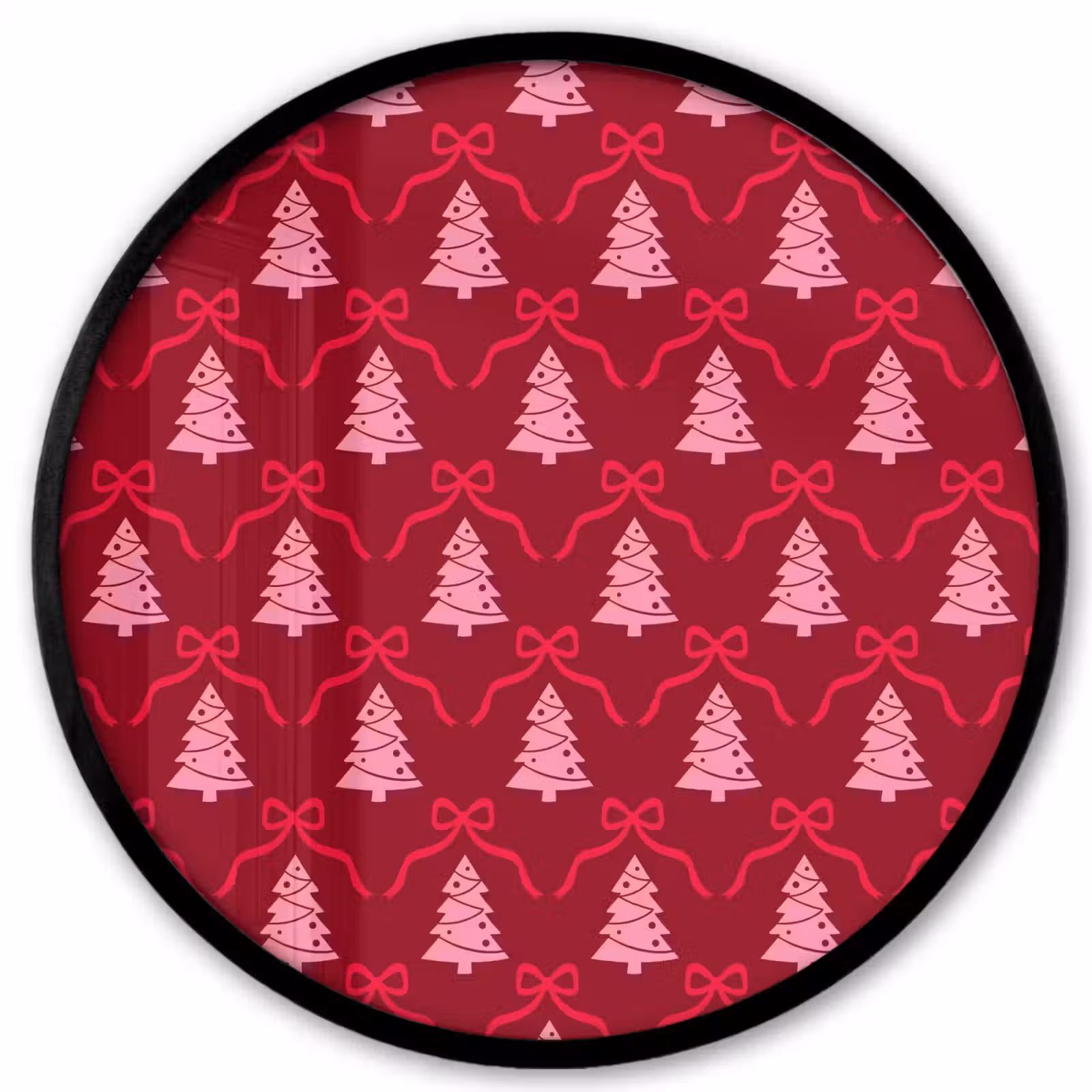 Ronde fotolijst - Strik - Rood - Roze - Kerst — 1