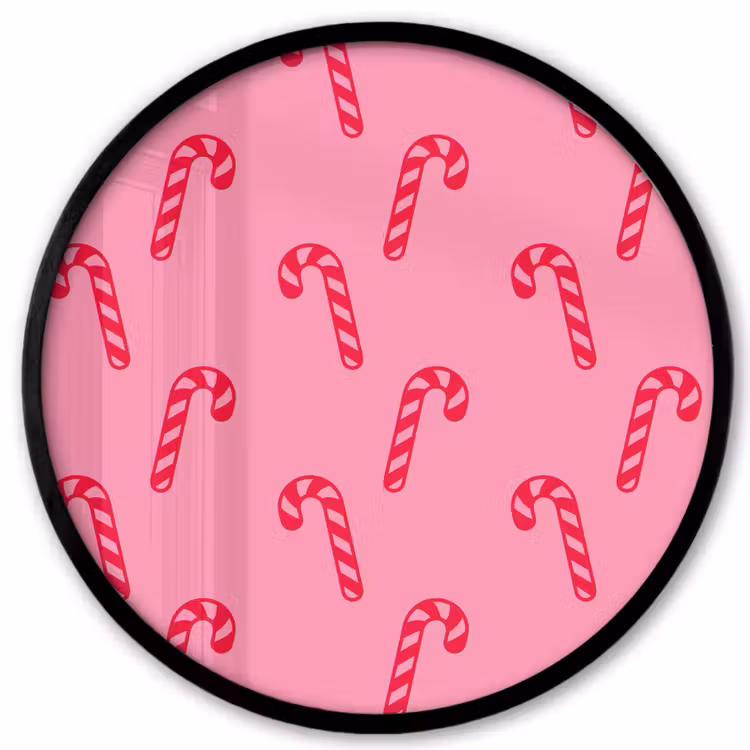 Ronde fotolijst - Kerst - Rood - Roze - Zuurstok — 1