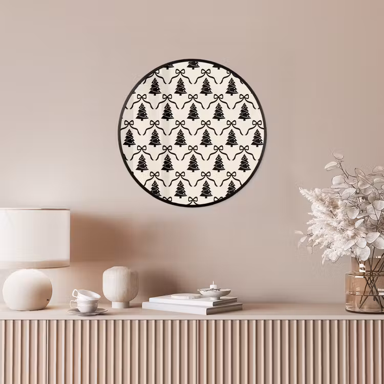 Ronde fotolijst - Strik - Zwart - Wit - Kerst — 5