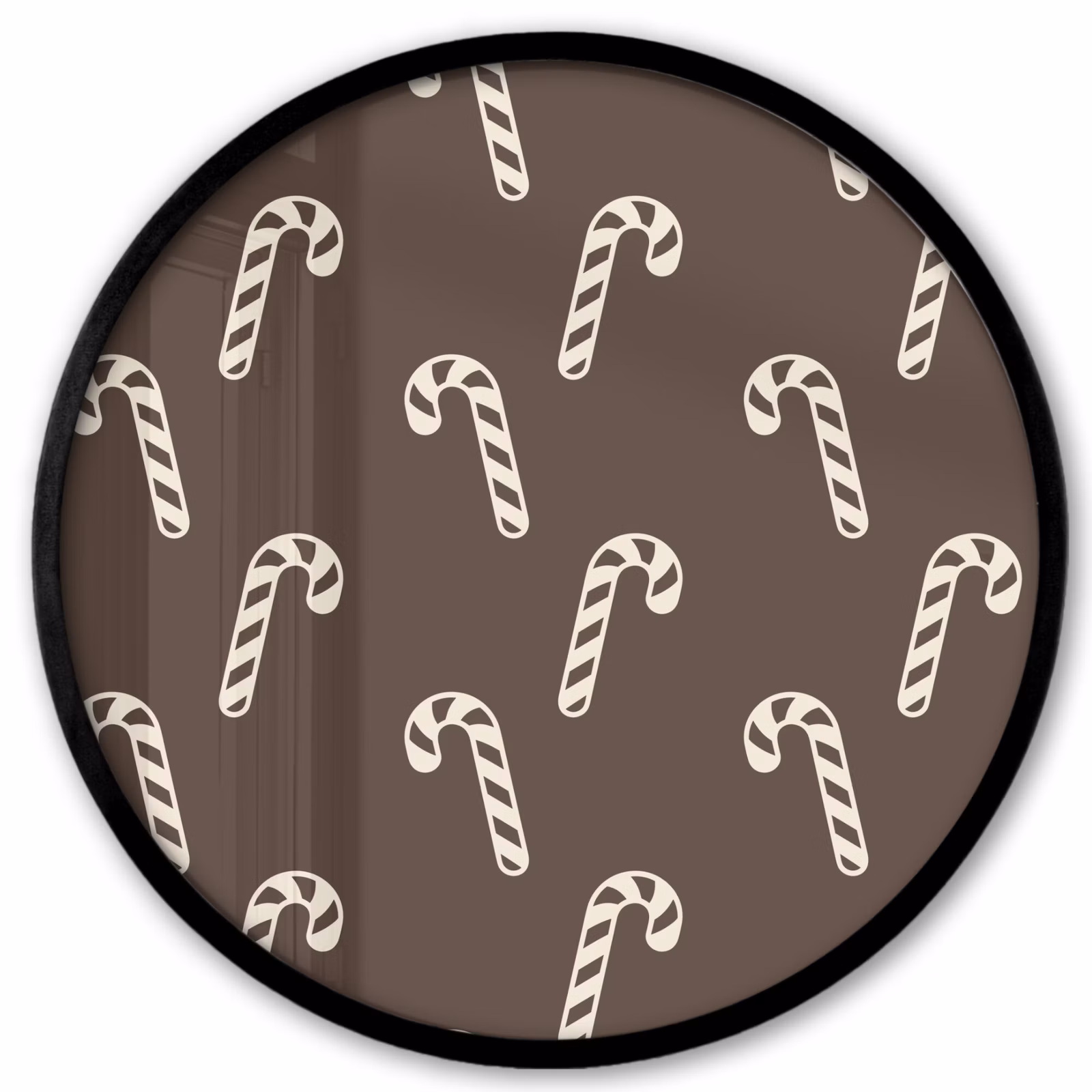 Ronde fotolijst - Kerst - Crème - Taupe - Zuurstok — 1