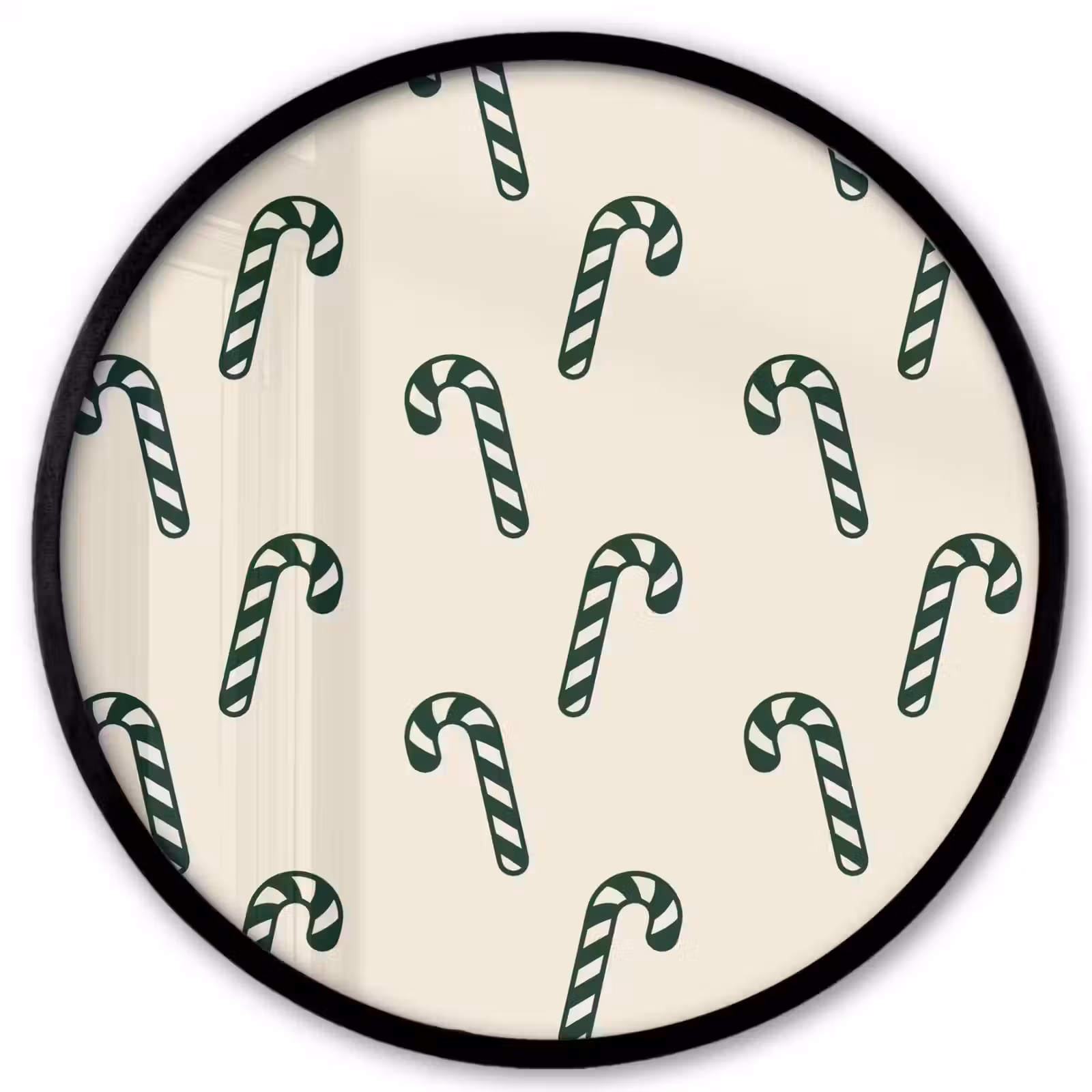 Ronde fotolijst - Kerst - Groen - Crème - Zuurstok — 1
