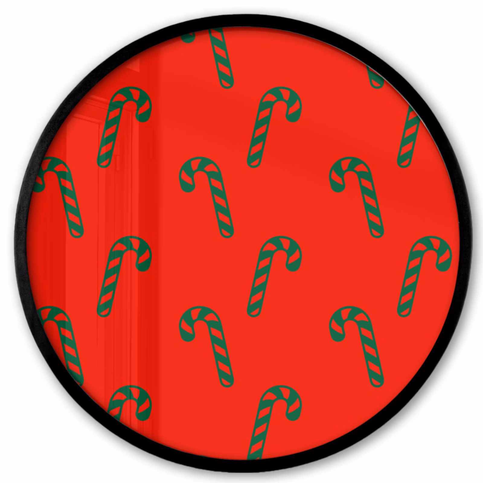 Ronde fotolijst - Kerst - Rood - Groen - Zuurstok — 1