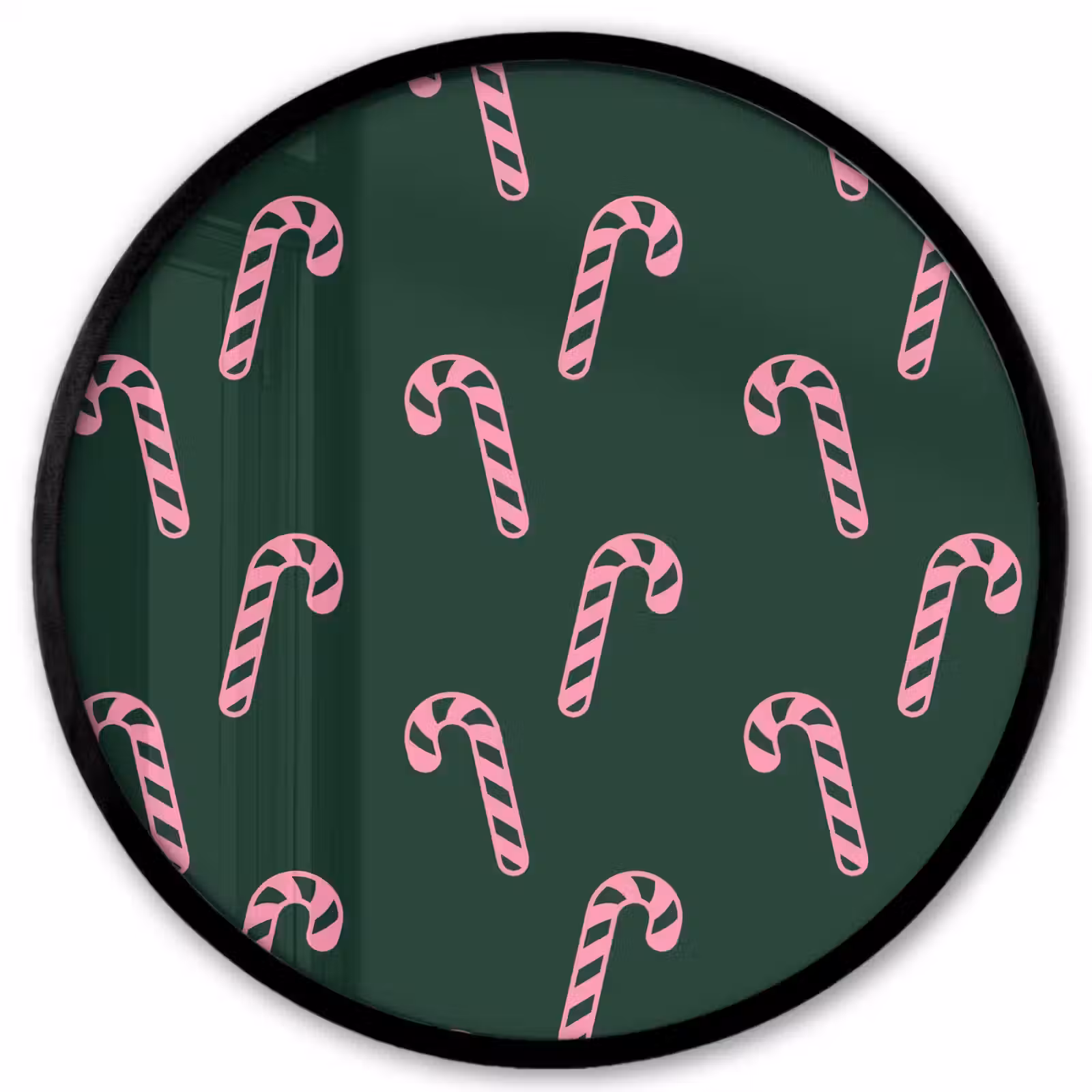 Ronde fotolijst - Kerst - Roze - Groen - Zuurstok — 1