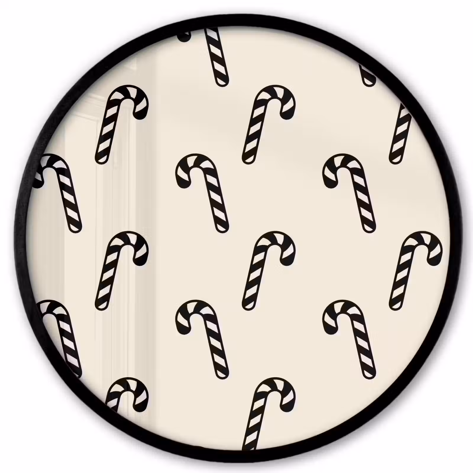 Ronde fotolijst - Kerst - Zwart - Crème - Zuurstok — 1