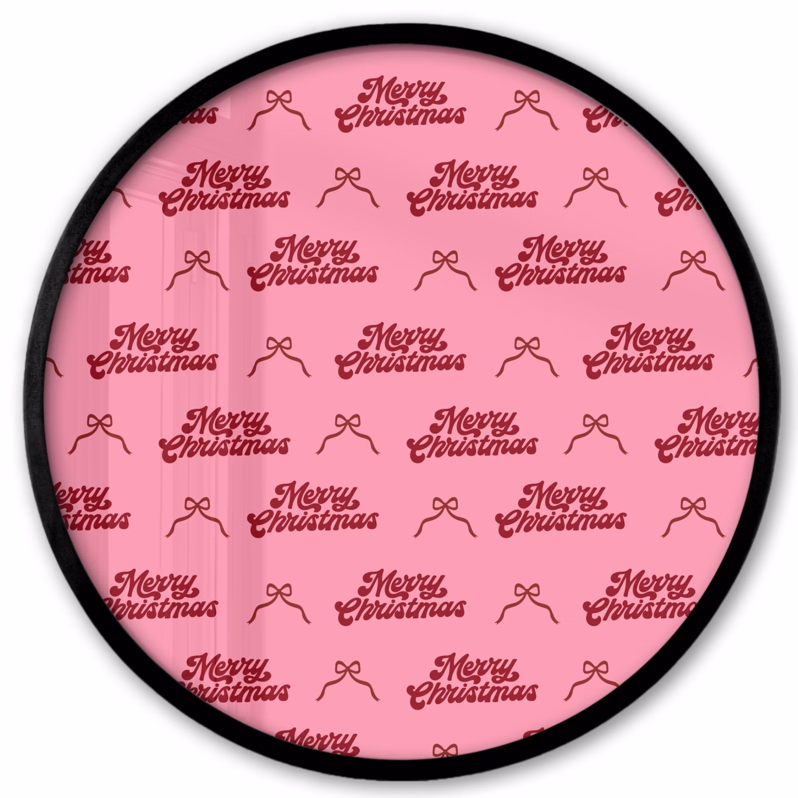 Ronde fotolijst - Tekst - Roze - Rood - Strik — 1