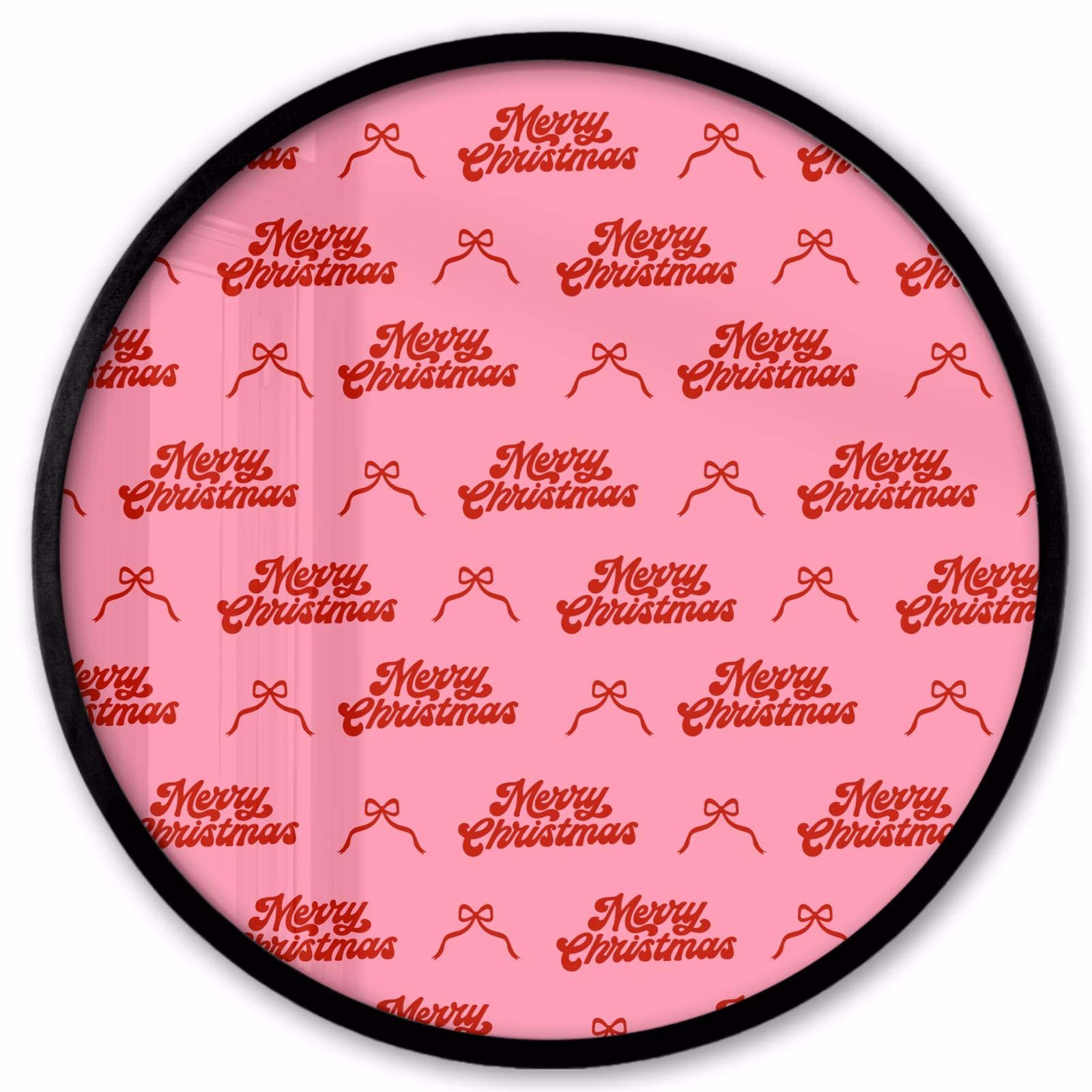 Ronde fotolijst - Tekst - Strik - Rood - Roze — 1