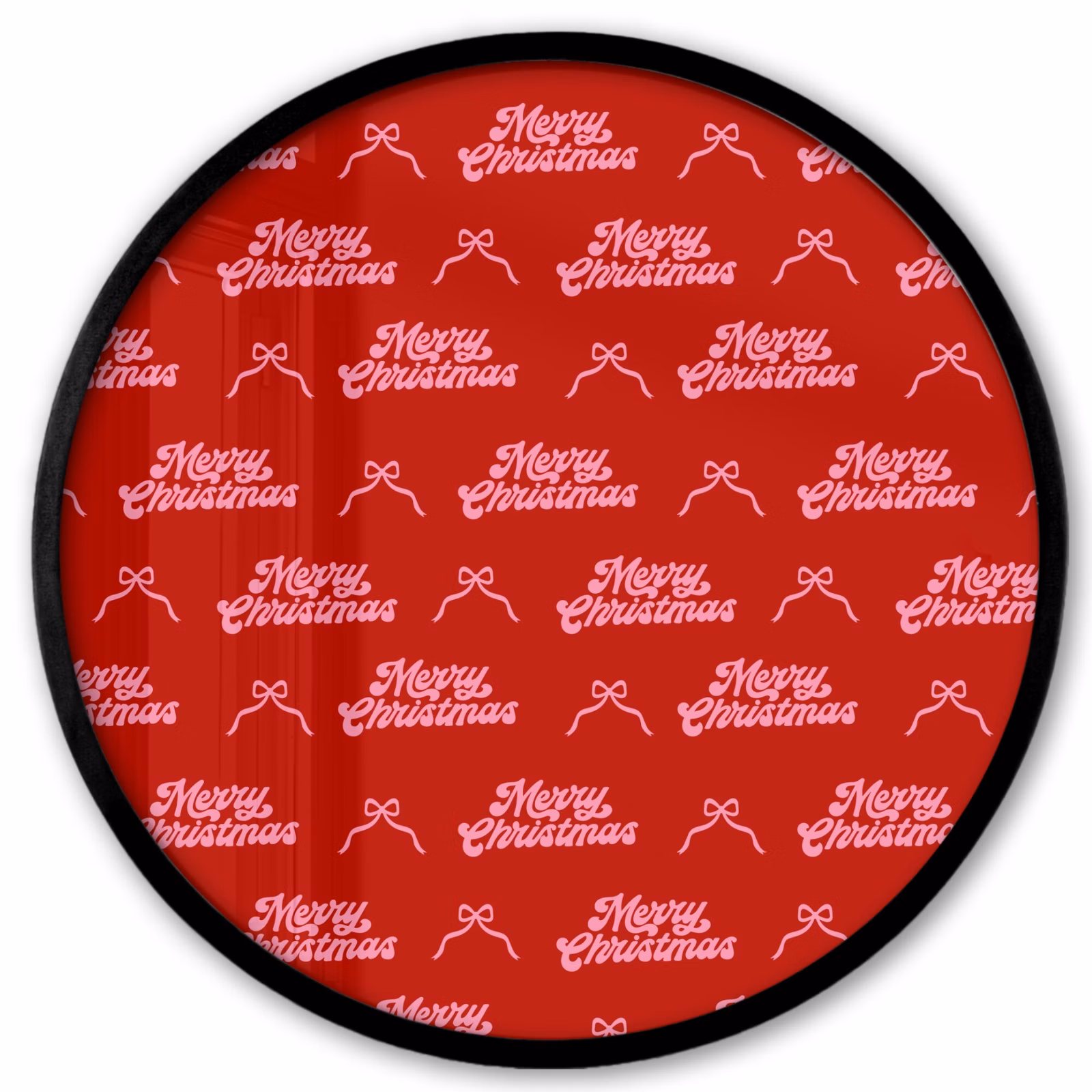 Ronde fotolijst - Tekst - Strik - Roze - Rood — 1