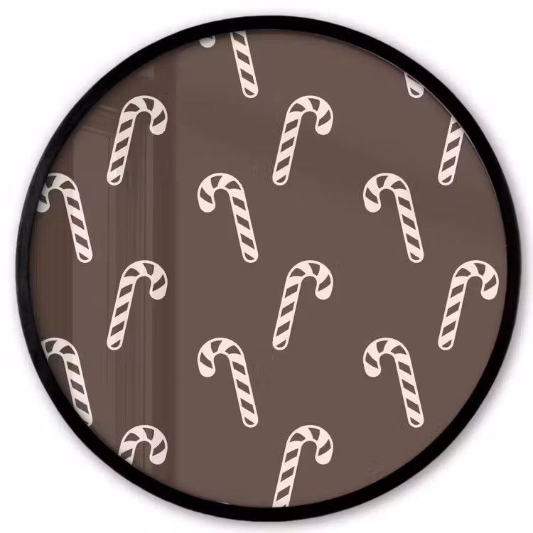 Ronde fotolijst - Kerst - Crème - Taupe - Zuurstok — 1