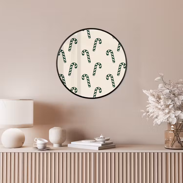 Ronde fotolijst - Kerst - Groen - Crème - Zuurstok — 5