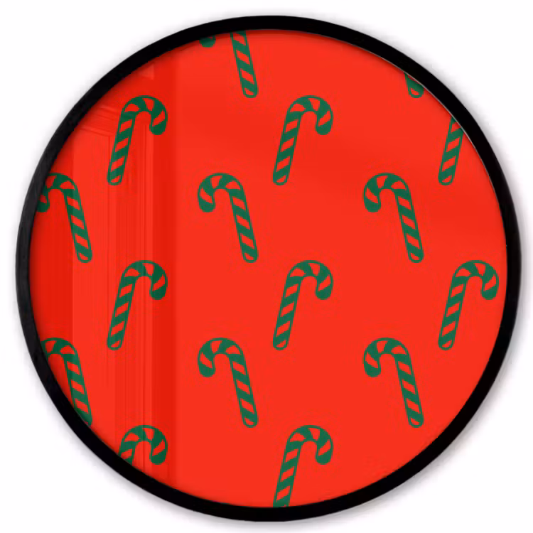 Ronde fotolijst - Kerst - Rood - Groen - Zuurstok — 1
