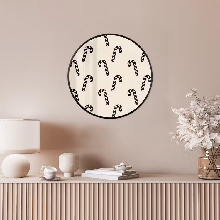 Ronde fotolijst - Kerst - Zwart - Crème - Zuurstok — 5