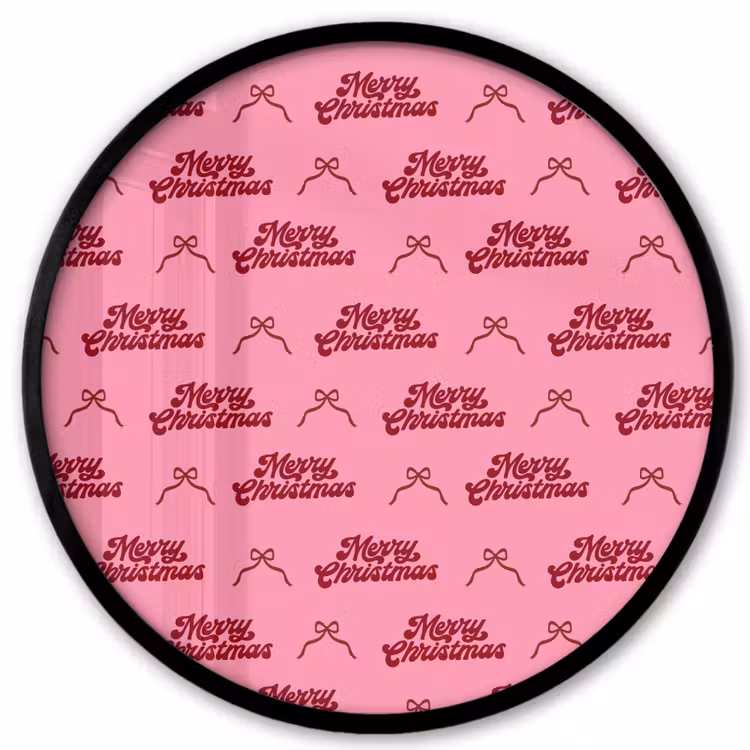 Ronde fotolijst - Tekst - Roze - Rood - Strik — 1