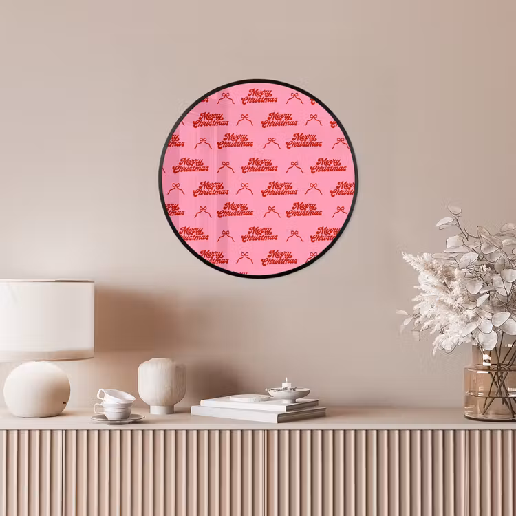 Ronde fotolijst - Tekst - Strik - Rood - Roze — 5