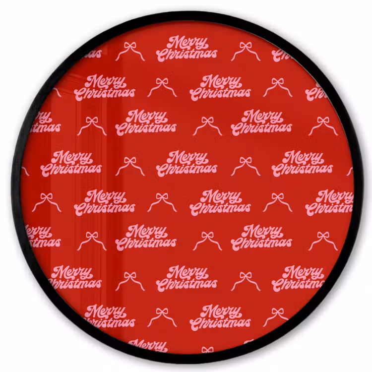 Ronde fotolijst - Tekst - Strik - Roze - Rood — 1