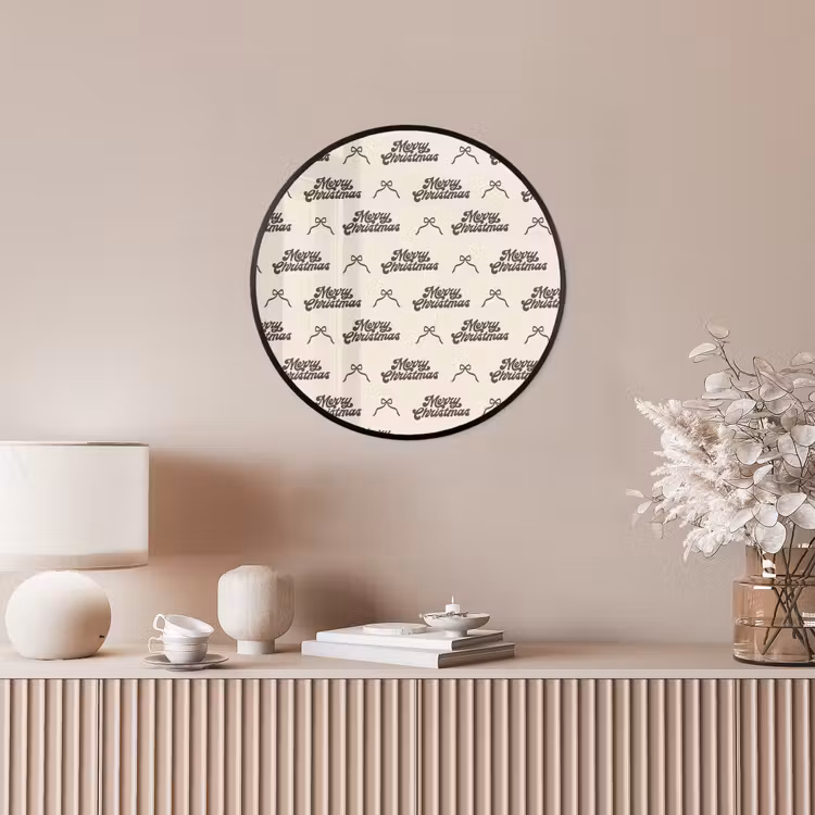 Ronde fotolijst - Tekst - Bruin - Crème - Strik — 5