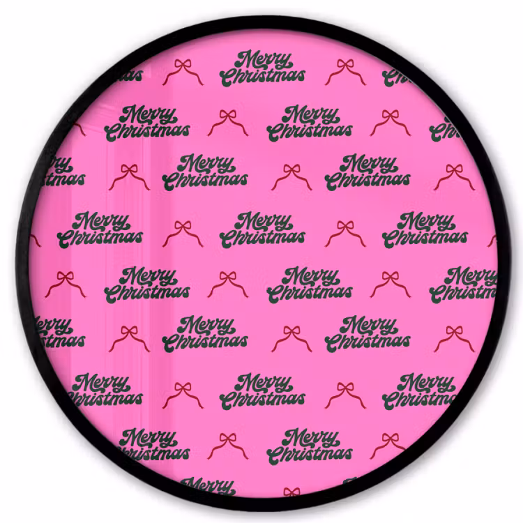 Ronde fotolijst - Tekst - Neon - Roze - Kerst — 1
