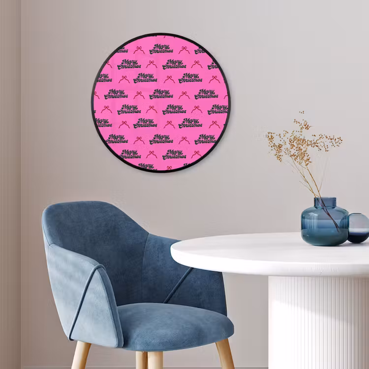 Ronde fotolijst - Tekst - Neon - Roze - Kerst — 4