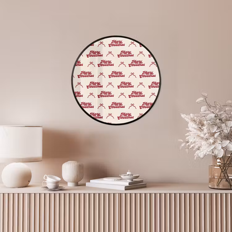 Ronde fotolijst - Tekst - Rood - Crème - Strik — 5