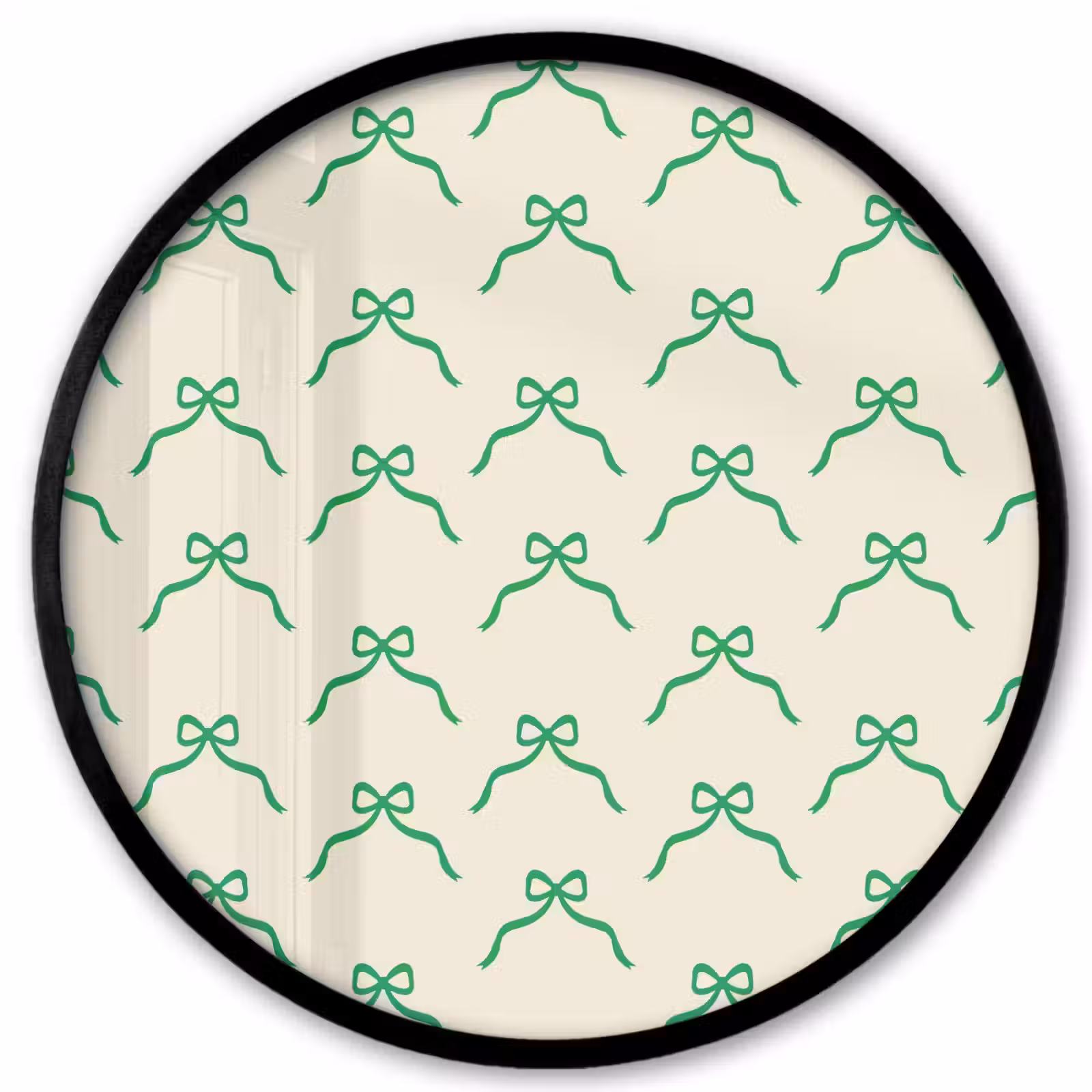 Ronde fotolijst - Strik - Crème - Groen - Kerst — 1