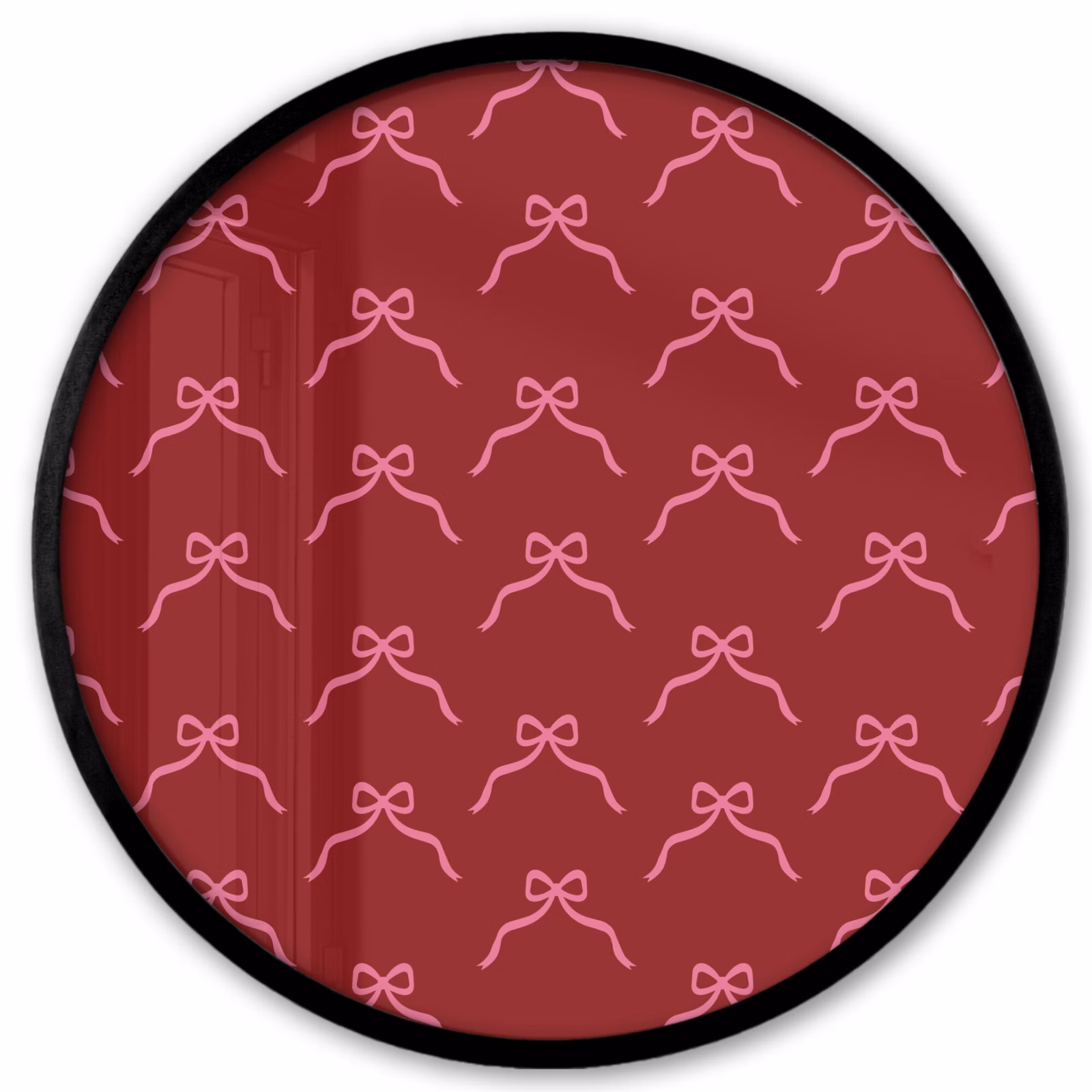 Ronde fotolijst - Strik - Kerst - Rood - Roze — 1